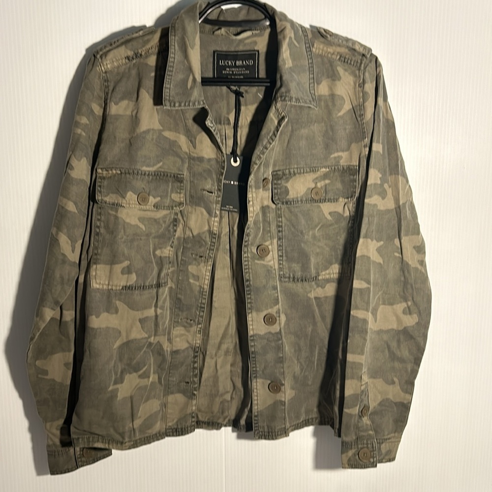 Lucky Brand Camouflage Jacket - Green and Tan